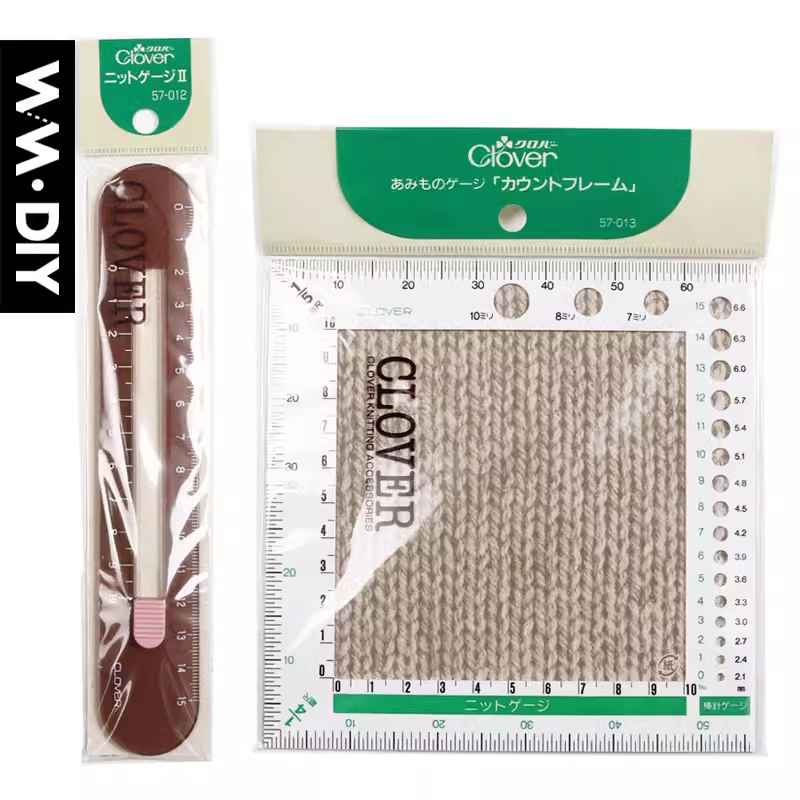 Swatch Ruler and Neele Gauge by Clover Needlecraft Assorted, 10cm Japan made