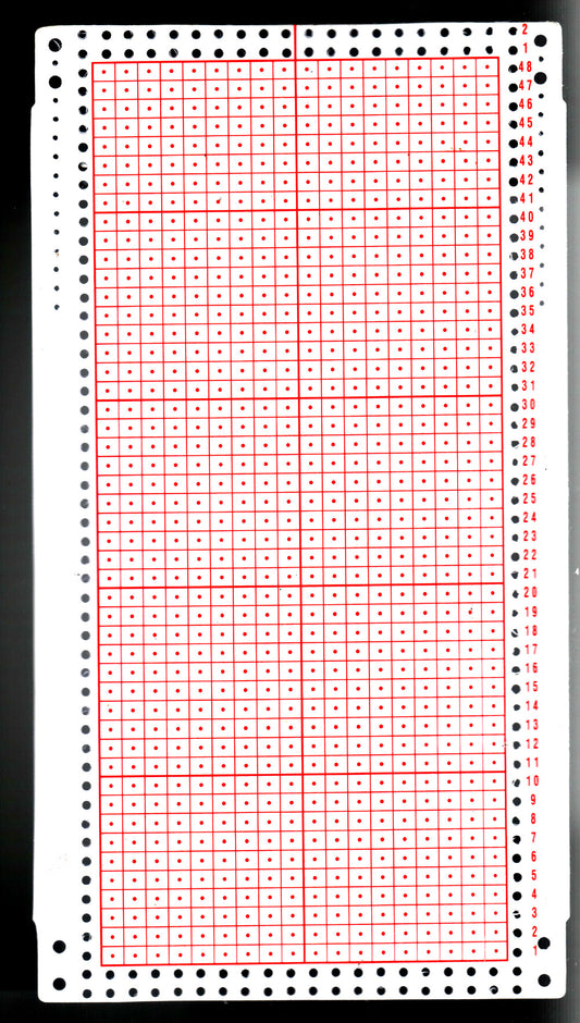 18 stitch pattern x 48rows BLANK PUNCHCARD Knitting Machine MK70