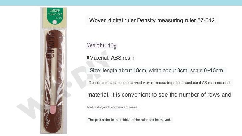 Swatch Ruler and Neele Gauge by Clover Needlecraft Assorted, 10cm Japan made