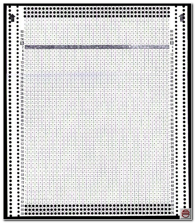 40 STITCH BLANK PUNCHCARD for PASSAP Knitting Machine