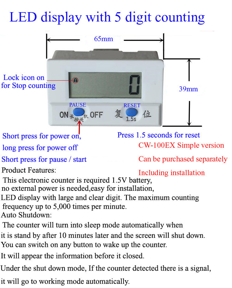 otation Counter Fits Electrical Cone Wool/Yarn Winder
