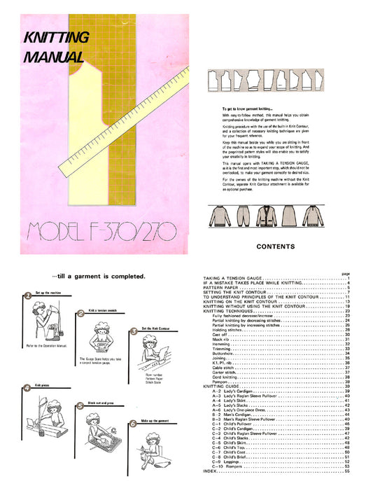 888515 KNITTING MANUAL for SINGER F370/270 KNITTING MACHINE