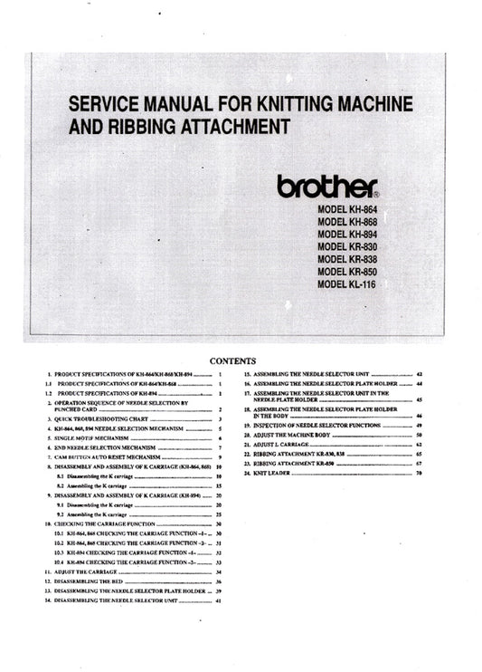 KH864 KH868 KH894 KR830 KR838 KR850 SERVICE MAUAL 888338