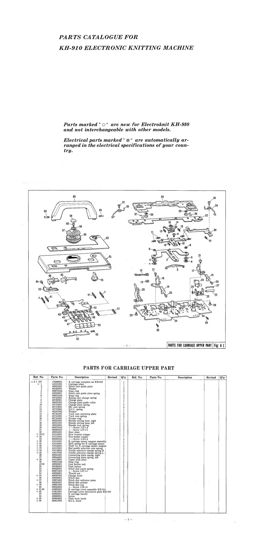 KH910 PARTS CATALOGUE  888391