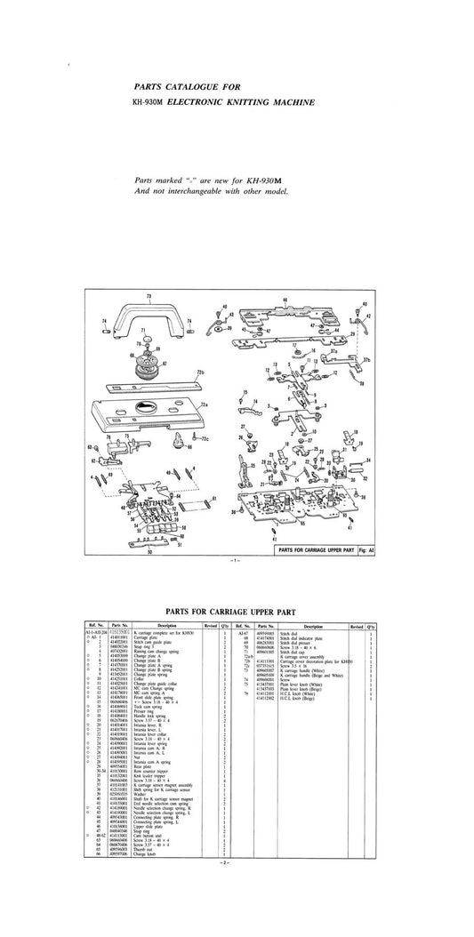 KH930 KH940 and KH930M PARTS CATALOGUE 888392