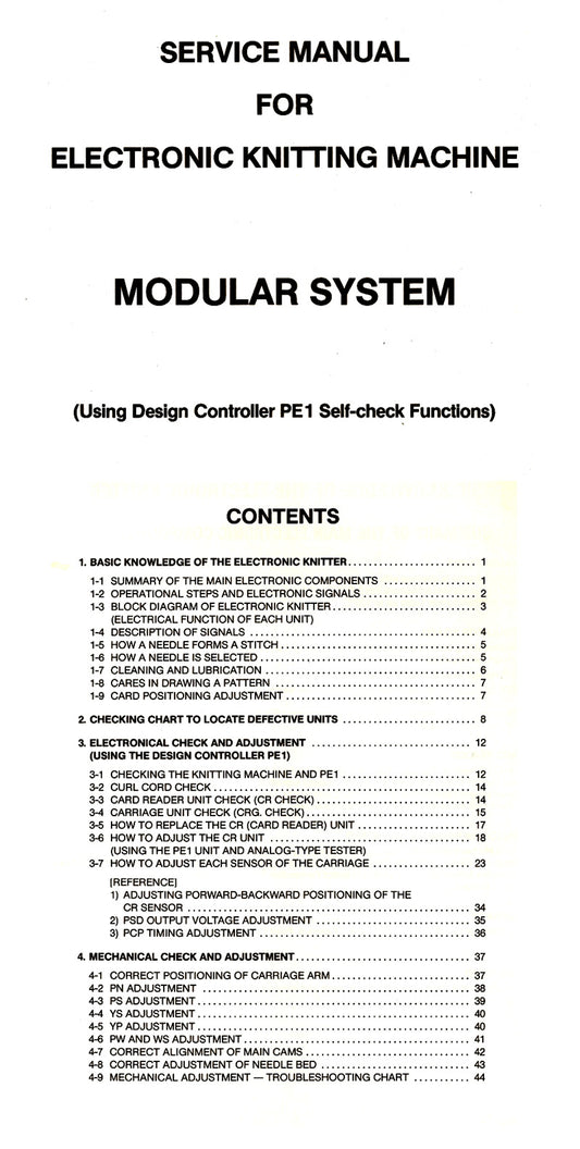 888570 SERVICE MANUAL for SINGER MODULAR SYSTEM SK560 SK580. KNI