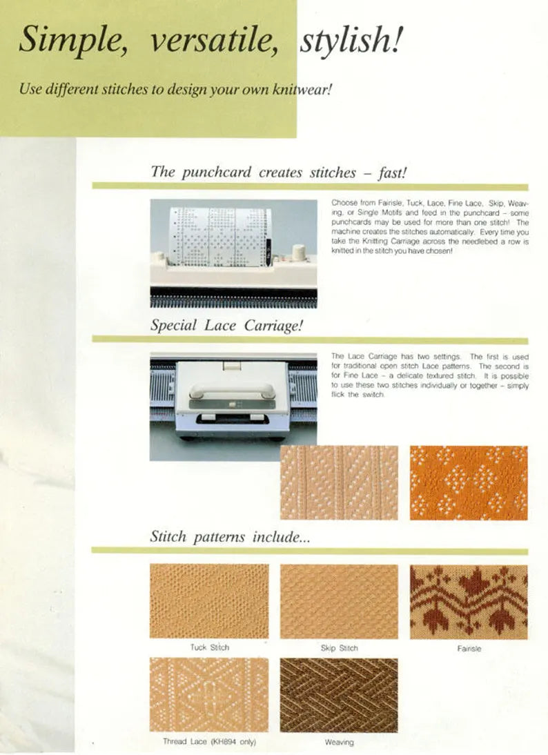 KH868 PUNCH CARD Knitting Machine