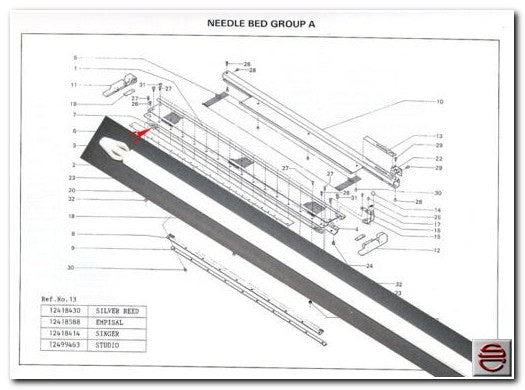 Needle Retainer-Singer SRP60N Ribbing Knitting Machine 11143716