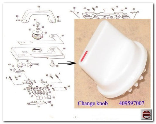 CHANGE KNOB for ALL Brother Knitting Machine 409597007