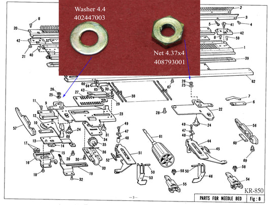 Nut and Washer 408793001 and 402447003