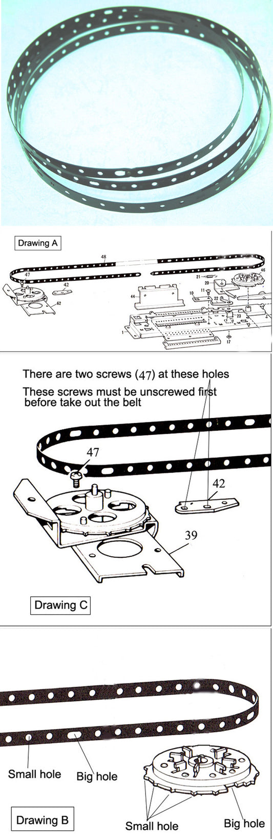 TIMING BELT Brother KH270 Knitting Machine 417360001