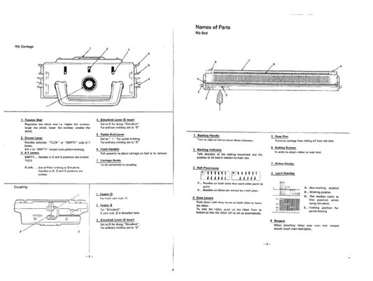 888653 INSTRUCTION MANUAL for TOYOTA KNITTING MACHINE KR505