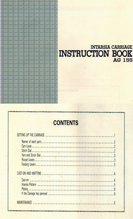 888606 SINGER SILVER REED INSTRUCTION BOOK AG155