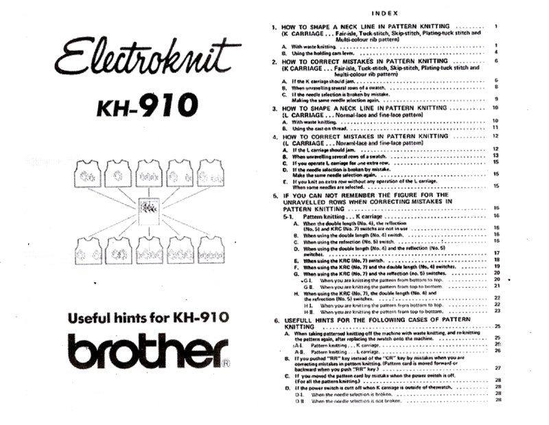 KH910 ELECTROKNIT Useful hints 888101