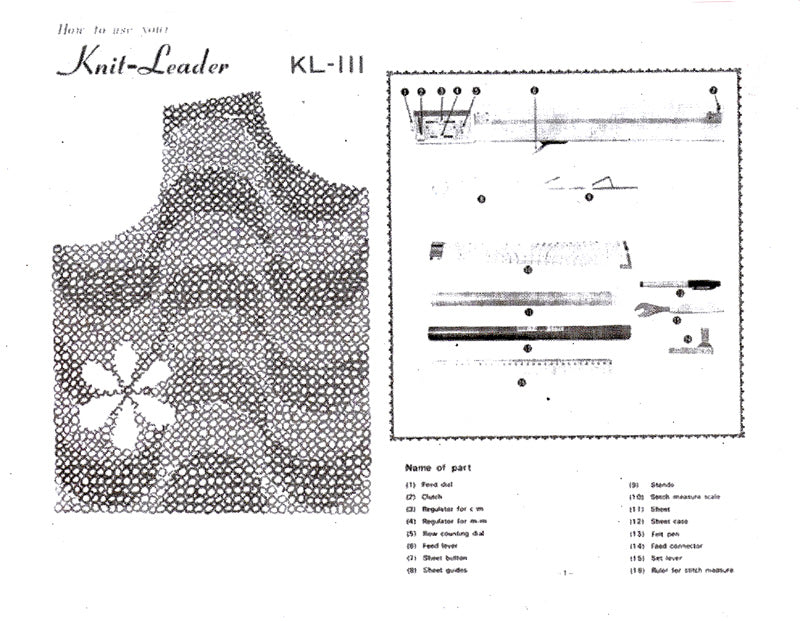 KL111 Knit-Leader KNITTING MACHINE INSTRUCTION 888121