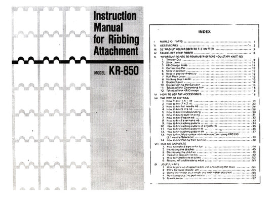 KR850 INSTRUCTIN MANUAL 888150