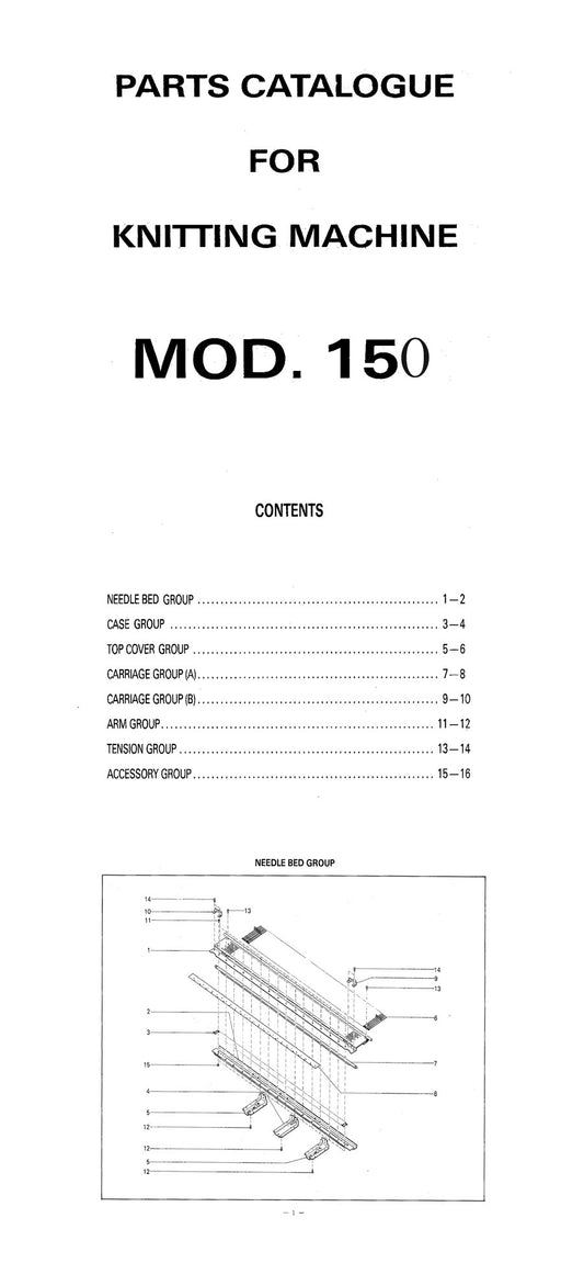 888604 SINGER PARTS CATALOGU For SK150 / SK151 KNITTING MACHINE