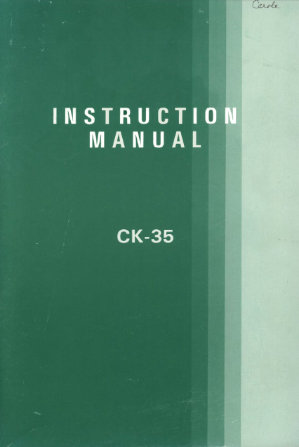 CK35 BROTHER KNITTING MACHINE INSTRUCTION BOOK 888128