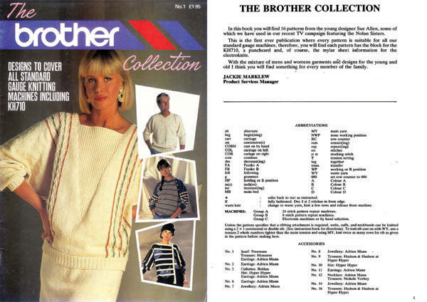 888281 MACHINE KNITTING BROTHER FASHION COLLECTION