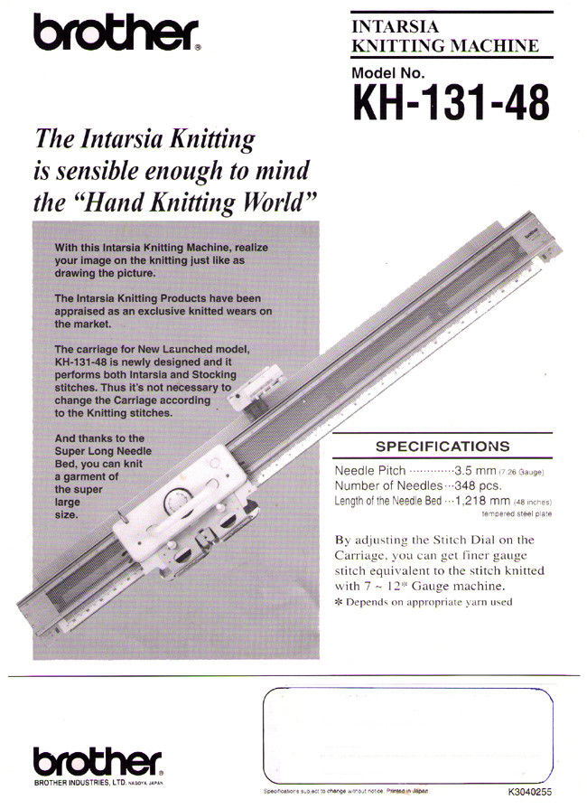 Brother Knitting Machine KH131-48