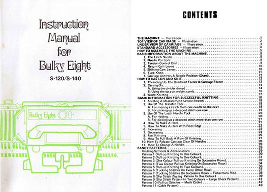 888502 INSTANT MANUAL for SINGER KNITTING MACHIN S120 S140